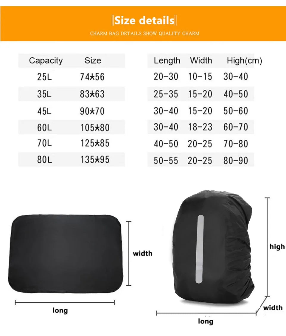RainShield Pro™ – Housse Réfléchissante Imperméable pour Sac à Dos